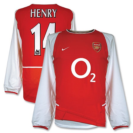 Arsenal shirts: 2004 home long sleeve white and red shirt