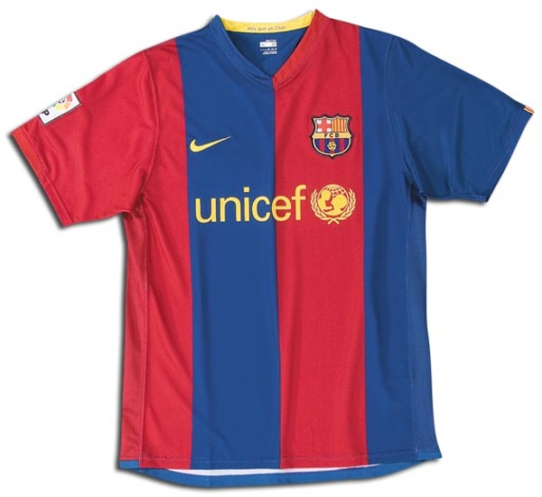 Barcelona shirts: 2007 home blue and red shirt