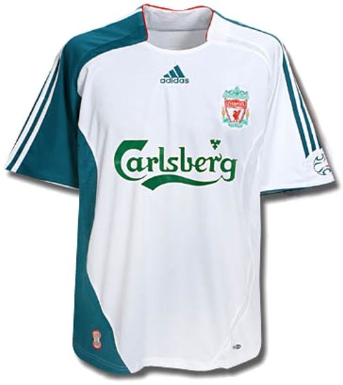 Liverpool shirts: 2007 third white and green shirt