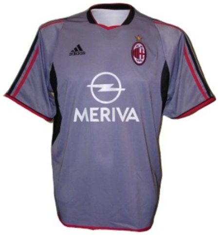 Milan shirts: 2004 third grey, red and black shirt