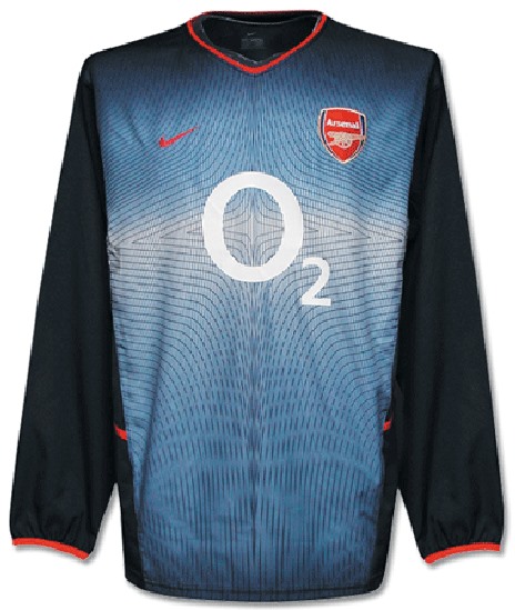 Arsenal shirts: 2004 third blue, white and red shirt