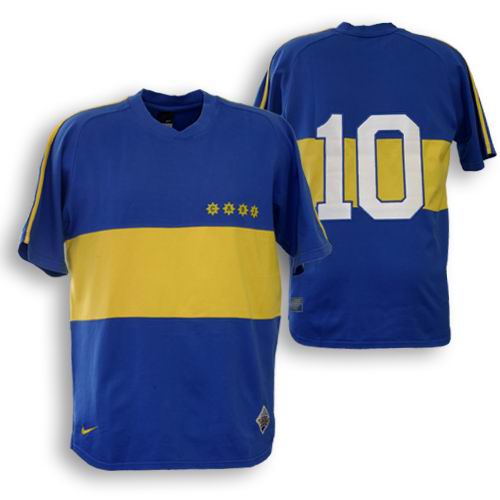 Boca Juniors shirts: 1981 home blue and yellow (gold) anniversary shirt
