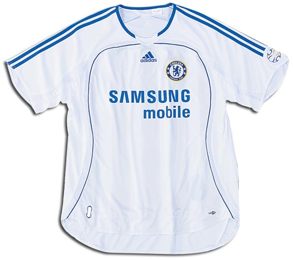 Chelsea shirts: 2007 away white and blue shirt