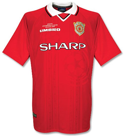Manchester United shirts: 2000 home red, white and black shirt