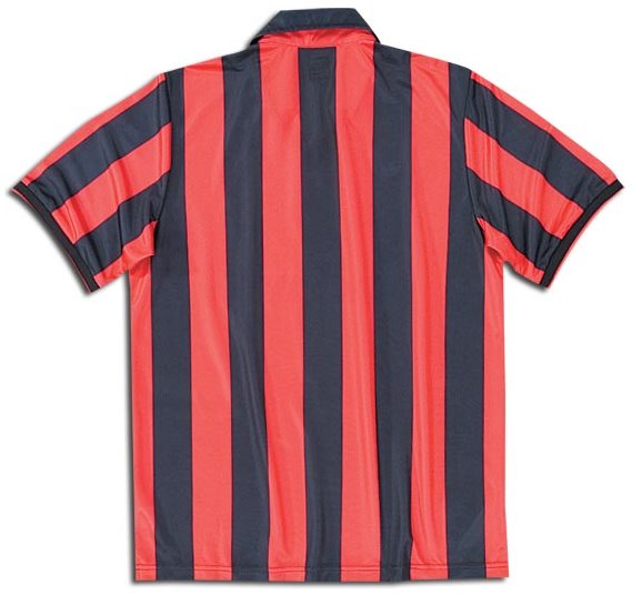 Milan shirts: 1990 home retro black and red shirt